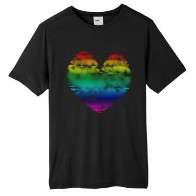 Big Rainbow Clouds Heart Tee Cute Valentines Day Gift Great Gift Tall Fusion ChromaSoft Performance T-Shirt