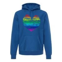 Big Rainbow Clouds Heart Tee Cute Valentines Day Gift Great Gift Premium Hoodie