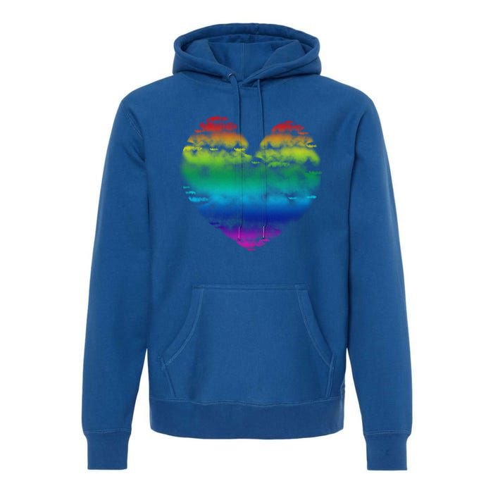 Big Rainbow Clouds Heart Tee Cute Valentines Day Gift Great Gift Premium Hoodie