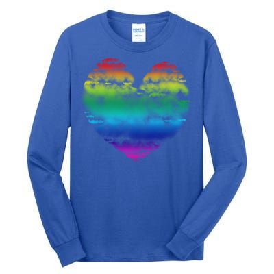 Big Rainbow Clouds Heart Tee Cute Valentines Day Gift Great Gift Tall Long Sleeve T-Shirt