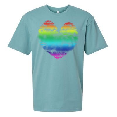 Big Rainbow Clouds Heart Tee Cute Valentines Day Gift Great Gift Sueded Cloud Jersey T-Shirt