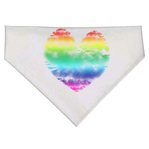 Big Rainbow Clouds Heart Tee Cute Valentines Day Gift Great Gift USA-Made Doggie Bandana