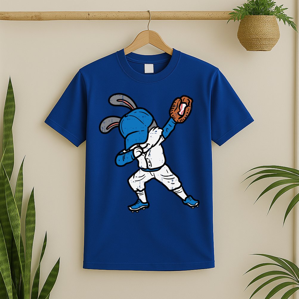 Bunny Rabbit Dab Baseball Easter Sport Pitcher Gift T-Shirt