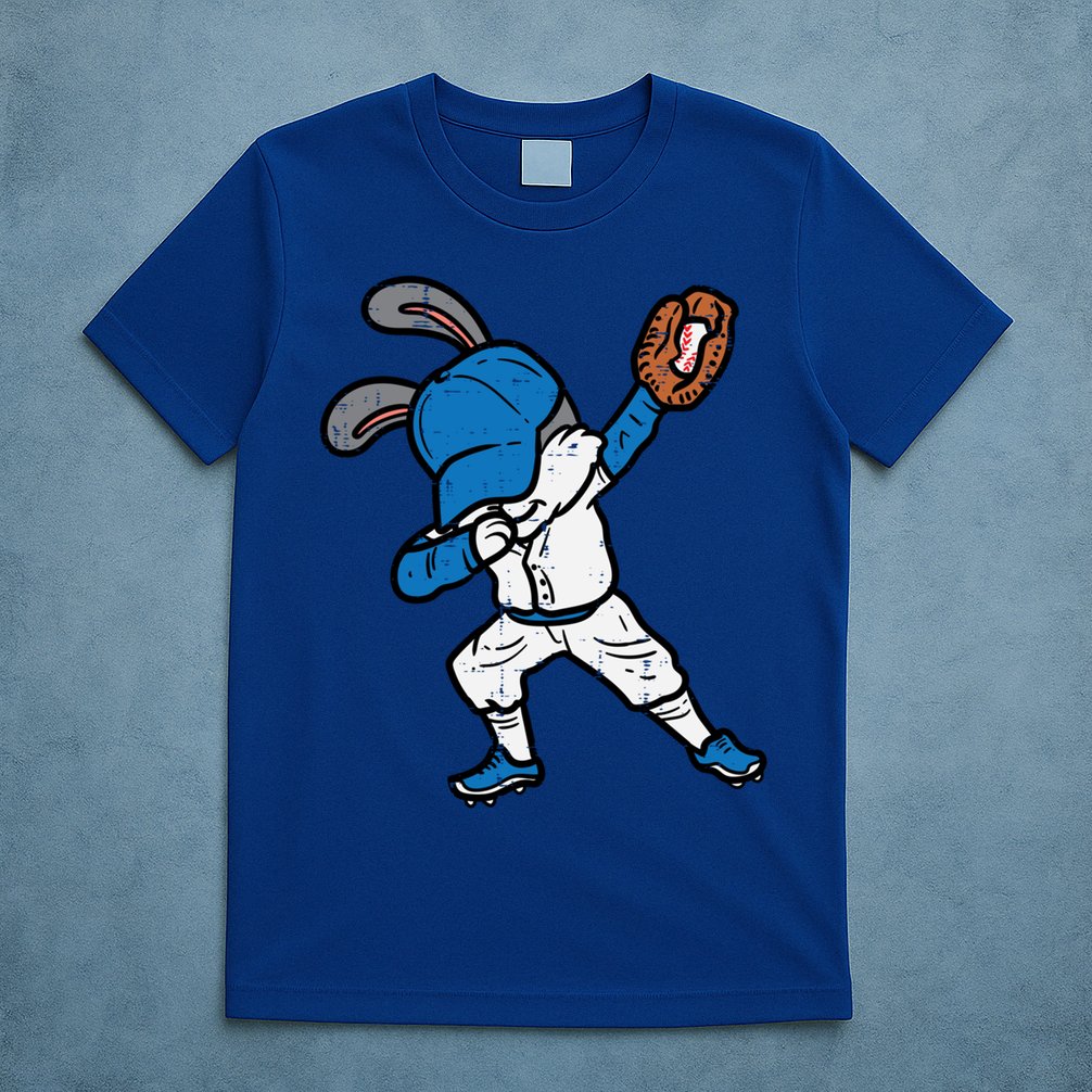 Bunny Rabbit Dab Baseball Easter Sport Pitcher Gift T-Shirt
