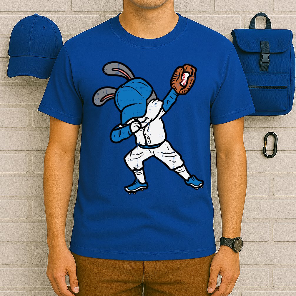 Bunny Rabbit Dab Baseball Easter Sport Pitcher Gift T-Shirt