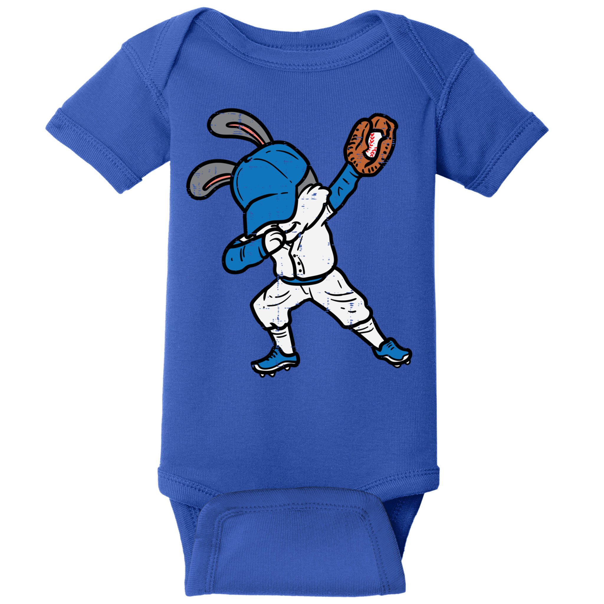 Bunny Rabbit Dab Baseball Easter Sport Pitcher Gift Baby Bodysuit