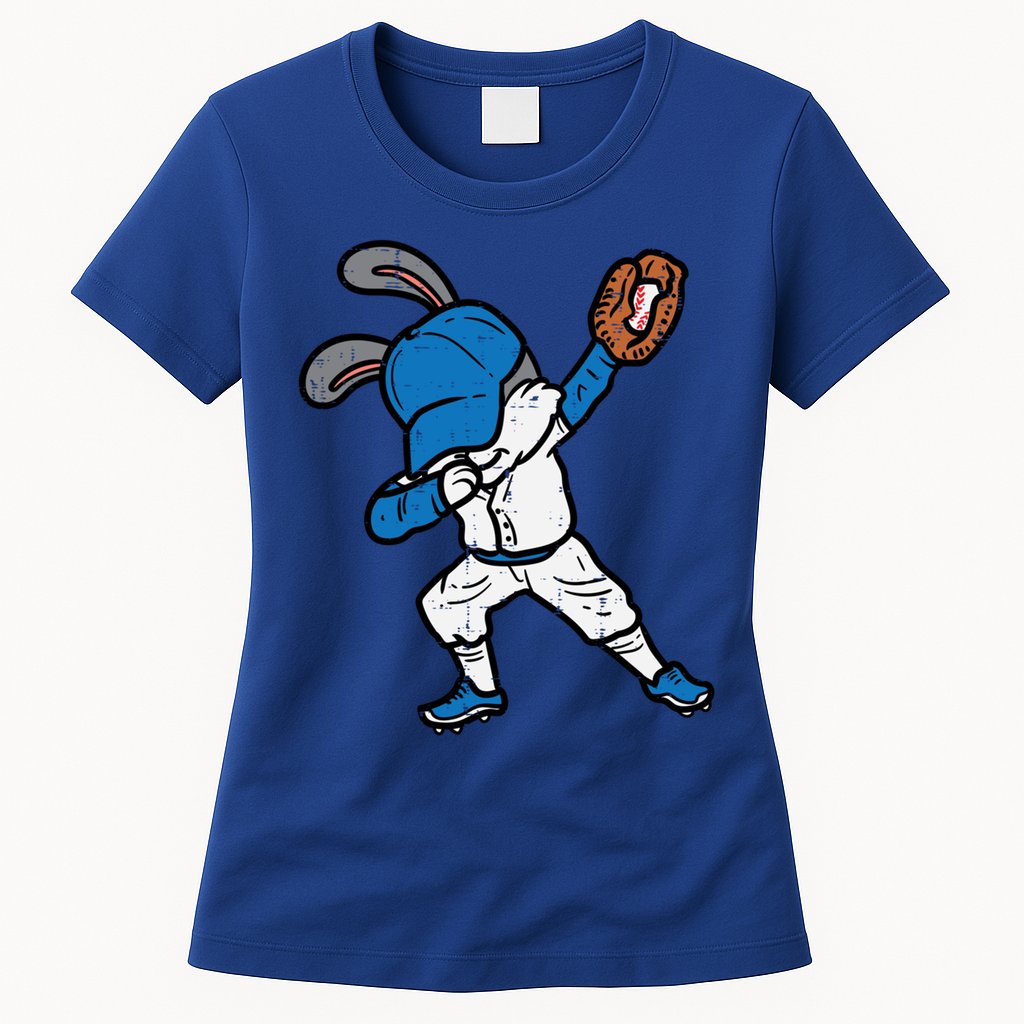 Bunny Rabbit Dab Baseball Easter Sport Pitcher Gift Womens T-Shirt