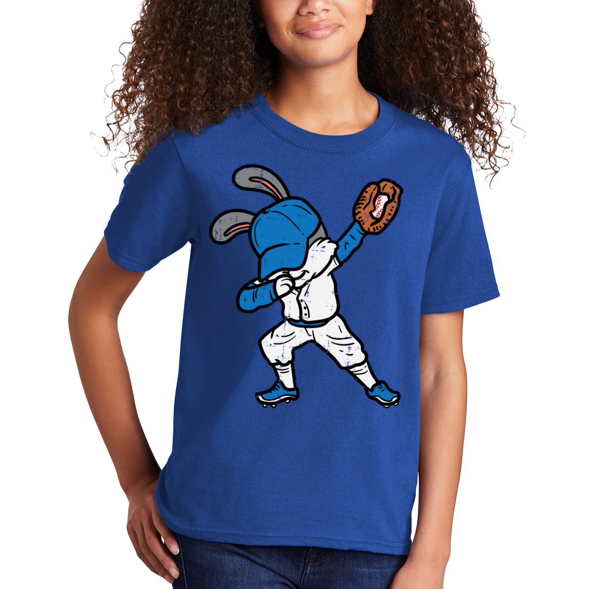 Bunny Rabbit Dab Baseball Easter Sport Pitcher Gift Kids T-Shirt