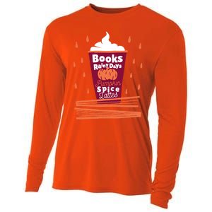 Books Rainy Days Pumpkin Spice Lattes Gift Cooling Performance Long Sleeve Crew