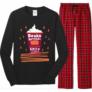 Books Rainy Days Pumpkin Spice Lattes Gift Long Sleeve Pajama Set