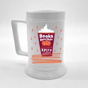 Books Rainy Days Pumpkin Spice Lattes Gift Beer Stein