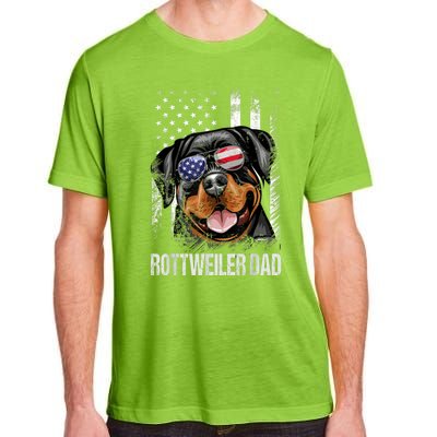 Best Rottweiler Dad Ever American Flag Dog Lover Gift Adult ChromaSoft Performance T-Shirt