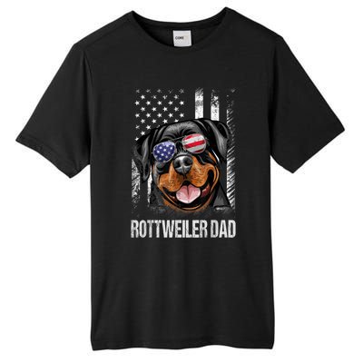 Best Rottweiler Dad Ever American Flag Dog Lover Gift Tall Fusion ChromaSoft Performance T-Shirt