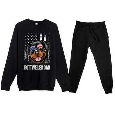 Best Rottweiler Dad Ever American Flag Dog Lover Gift Premium Crewneck Sweatsuit Set