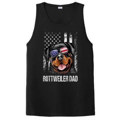 Best Rottweiler Dad Ever American Flag Dog Lover Gift PosiCharge Competitor Tank