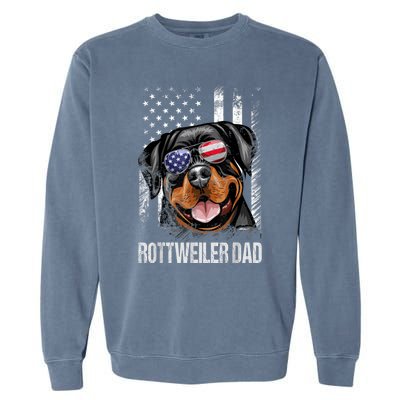 Best Rottweiler Dad Ever American Flag Dog Lover Gift Garment-Dyed Sweatshirt