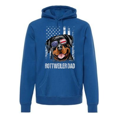 Best Rottweiler Dad Ever American Flag Dog Lover Gift Premium Hoodie