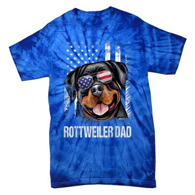 Best Rottweiler Dad Ever American Flag Dog Lover Gift Tie-Dye T-Shirt