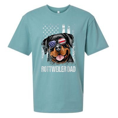 Best Rottweiler Dad Ever American Flag Dog Lover Gift Sueded Cloud Jersey T-Shirt