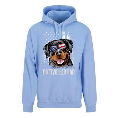 Best Rottweiler Dad Ever American Flag Dog Lover Gift Unisex Surf Hoodie