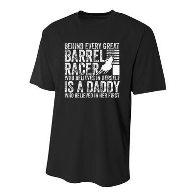 Barrel Racer Daddy Dad Father Barrel Racing Youth Performance Sprint T-Shirt