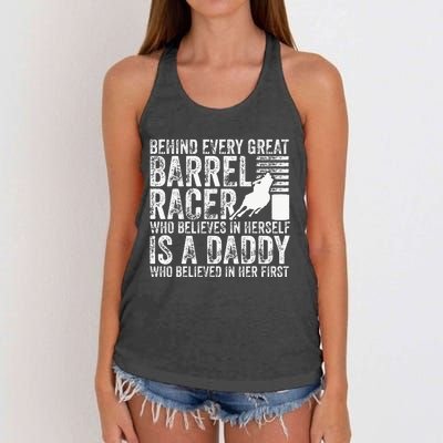 Barrel Racer Daddy Dad Father Barrel Racing Women's Knotted Racerback Tank