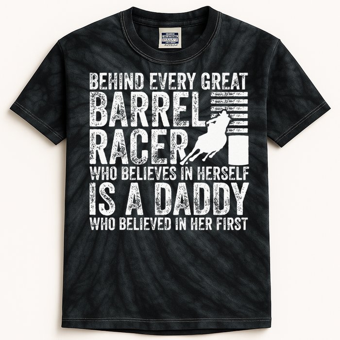 Barrel Racer Daddy Dad Father Barrel Racing Kids Tie-Dye T-Shirt