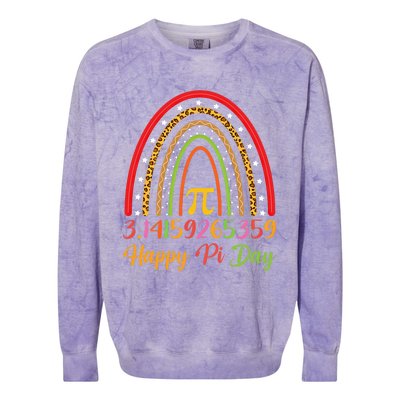 Boho Rainbow Design Geek Lover Math Teacher Happy Pi Day Gift Colorblast Crewneck Sweatshirt