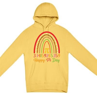 Boho Rainbow Design Geek Lover Math Teacher Happy Pi Day Gift Premium Pullover Hoodie