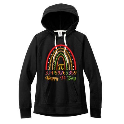 Boho Rainbow Design Geek Lover Math Teacher Happy Pi Day Gift Women's Fleece Hoodie