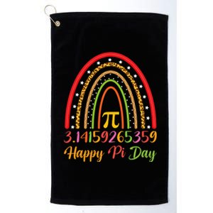 Boho Rainbow Design Geek Lover Math Teacher Happy Pi Day Gift Platinum Collection Golf Towel