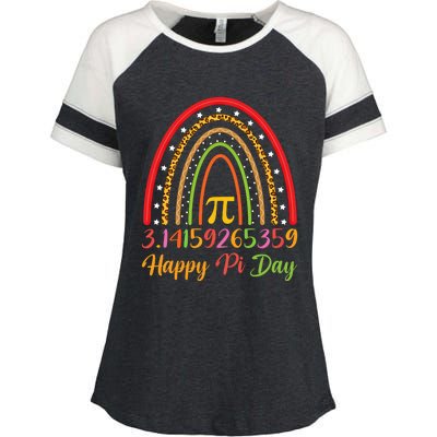 Boho Rainbow Design Geek Lover Math Teacher Happy Pi Day Gift Enza Ladies Jersey Colorblock Tee