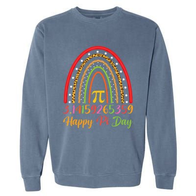 Boho Rainbow Design Geek Lover Math Teacher Happy Pi Day Gift Garment-Dyed Sweatshirt