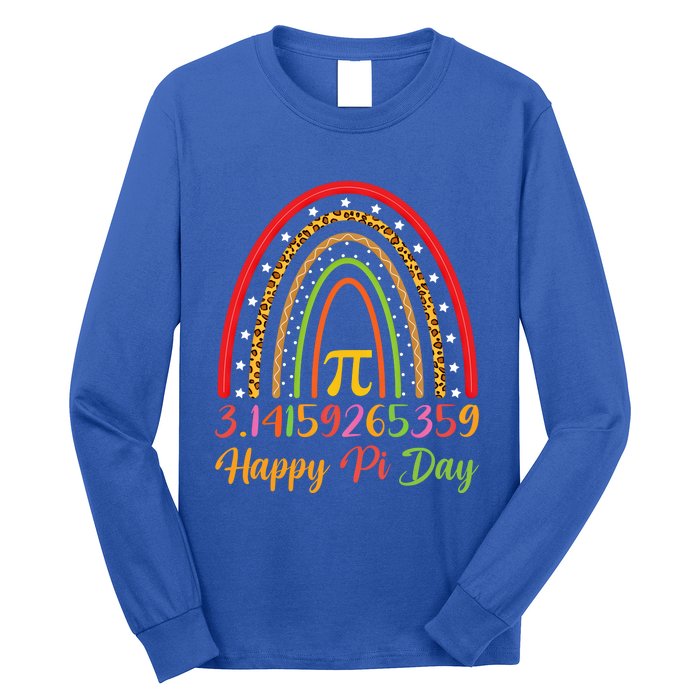 Boho Rainbow Design Geek Lover Math Teacher Happy Pi Day Gift Long Sleeve Shirt