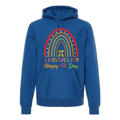 Boho Rainbow Design Geek Lover Math Teacher Happy Pi Day Gift Premium Hoodie