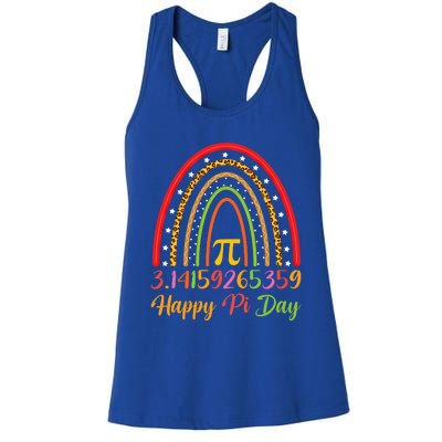 Boho Rainbow Design Geek Lover Math Teacher Happy Pi Day Gift Women's Racerback Tank