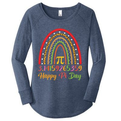 Boho Rainbow Design Geek Lover Math Teacher Happy Pi Day Gift Women's Perfect Tri Tunic Long Sleeve Shirt