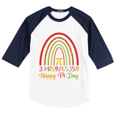 Boho Rainbow Design Geek Lover Math Teacher Happy Pi Day Gift Baseball Sleeve Shirt