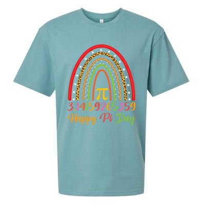 Boho Rainbow Design Geek Lover Math Teacher Happy Pi Day Gift Sueded Cloud Jersey T-Shirt