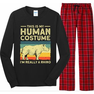 Best Rhino Design Rhino Rhinoceros Lovers Long Sleeve Pajama Set