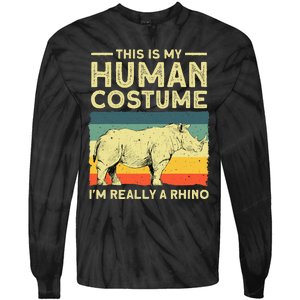 Best Rhino Design Rhino Rhinoceros Lovers Tie-Dye Long Sleeve Shirt