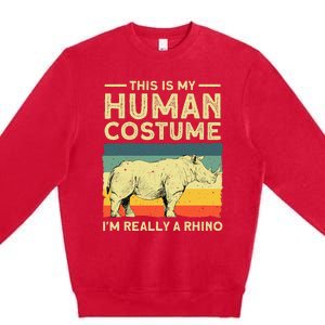 Best Rhino Design Rhino Rhinoceros Lovers Premium Crewneck Sweatshirt