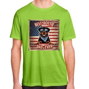 Best Rottie Dad Ever Rottweiler American Flag For Dad Gift Adult ChromaSoft Performance T-Shirt