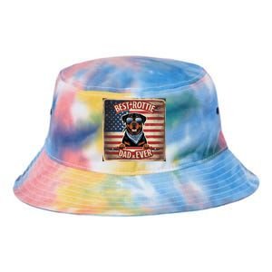 Best Rottie Dad Ever Rottweiler American Flag For Dad Gift Tie Dye Newport Bucket Hat