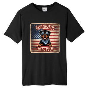 Best Rottie Dad Ever Rottweiler American Flag For Dad Gift Tall Fusion ChromaSoft Performance T-Shirt