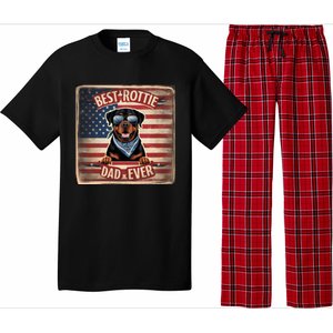 Best Rottie Dad Ever Rottweiler American Flag For Dad Gift Pajama Set