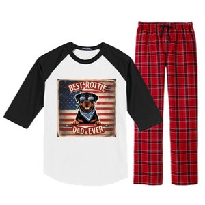 Best Rottie Dad Ever Rottweiler American Flag For Dad Gift Raglan Sleeve Pajama Set