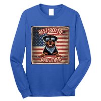 Best Rottie Dad Ever Rottweiler American Flag For Dad Gift Long Sleeve Shirt