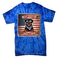 Best Rottie Dad Ever Rottweiler American Flag For Dad Gift Tie-Dye T-Shirt