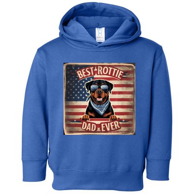 Best Rottie Dad Ever Rottweiler American Flag For Dad Gift Toddler Hoodie